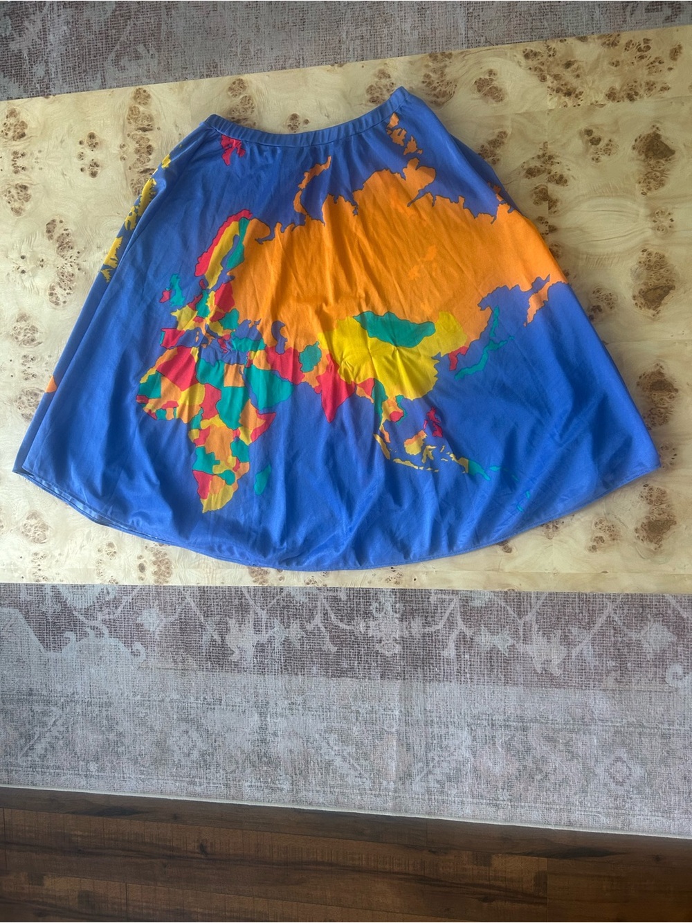 Vintage Danskin 100% Nylon Map of the World Skirt: Size Large